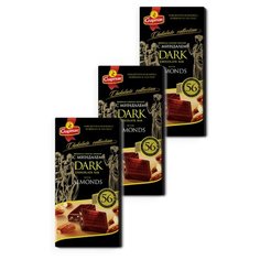 Шоколад горький с миндалем Спартак, 90 гр.* 3 шт.