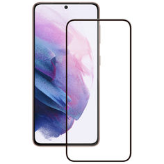 Защитное стекло 3D для Samsung Galaxy S21 (2021), самсунг C21, полноклеевое, полноэкранное, черная рамка Deppa
