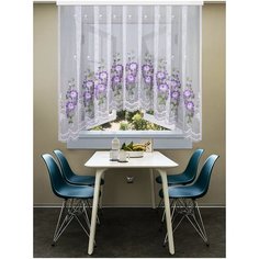 Тюль Арка Жаккард, цветная на белом фоне, шир. 315 см х выс. 185 см Papion