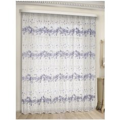 Тюль Акварель ш.300* в.270, 100% белый/голубой Racc Olto