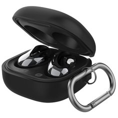 Силиконовый чехол с карабином для Samsung Galaxy Buds Live / Buds Pro, черный Deppa