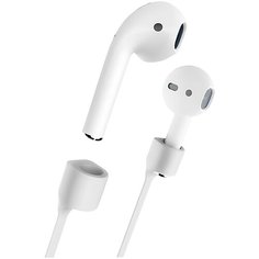 Ремешок для беспроводной гарнитуры / Шнурок держатель для airpods / Держатель для Айрподс с магнитом белый Red Line