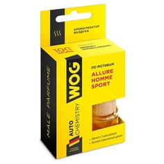 Ароматизатор автомобильный с креплением на зеркало парфюмерная серия Allure Homme Sport WOG, 8 мл