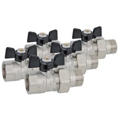 Кран шаровый с американкой Bugatti 1/2 (набор из 5 штук)