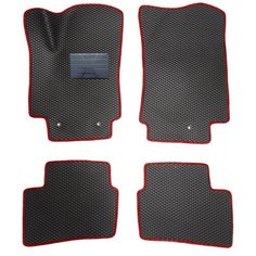 Автомобильные коврики салона Autodefender EVA c пластиковым подпятником для Hyundai Creta 2016 - наст. Время (комплект 5 шт.) черный ромб с красным кантом