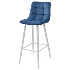 Барный стул LECCO UF910-18 NAVY BLUE, велюр/белый каркас M-CITY