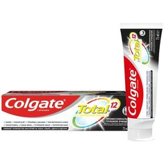 Зубная паста Colgate Total 12 Глубокое Очищение комплексная антибактериальная с древесным углем, 75 мл