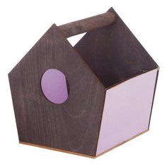 Ящик Дарите счастье скворечник 15×16,5×18,5 см серый/сиреневый