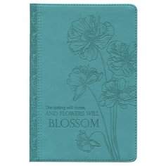 Ежедневник Collezione Весенние цветочки-2 датированный, искусственная кожа, А5, 168 листов, бирюзовый