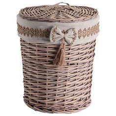 Доляна Корзина для белья Бантик 30×30×38 см бежевый