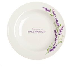 Дорого внимание Тарелка суповая Лаванда, 22,5 см белый/фиолетовый