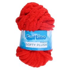 Пряжа Softino Softy plush maxi однотонный, 100 % полиэстер, 250 г, 22 м, гранатовый