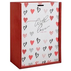 Коробка подарочная Дарите счастье С любовью 30 х 12 х 20 см красный
