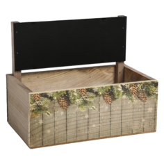 Кашпо Дарите счастье с грифельной табличкой Ветки 24.5 × 14.5 × 14.8 см серый