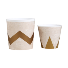 Кашпо Дарите счастье набор 2 в 1 Стильная геометрия 0.8 и 1.6 л бежевый/коричневый