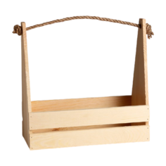 Кашпо Дарим красиво Таёжный с ручкой-верёвкой 30 х 30 х 14 см натуральный