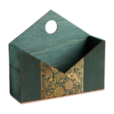 Ящик Дарите счастье Узор 20.5 × 18 × 6 см зеленый/золотистый