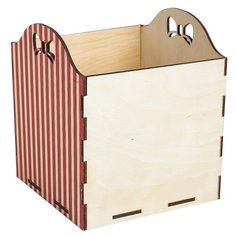 Кашпо Дарите счастье Полоски 15 х 15 х 16,8 см белый/красный