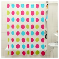 Штора для ванной Доляна Круги 180х180 3622248 круги