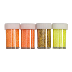 Арт Узор Глиттер для декорирования Неон пудра 4645548 / 4645546 (4 шт.) желтая палитра