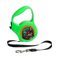 Поводок-рулетка для собак Пушистое счастье Little hero 4793829 зеленый 3 м