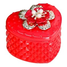 Yiwu Zhousima Crafts Шкатулка Сердце с цветком 5120843 красный