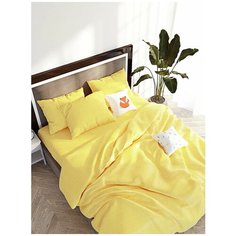 Пододеяльник Сказка перкаль Желтая клеточка 200 х 215 см желтый