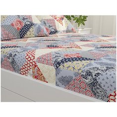 Простынь Сказка "Пэчворк" 150х215 см 1,5-спальная, беж