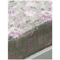 Простынь Сказка "Хризантемы на льне" 240х215 см , лён