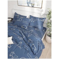 Пододеяльник Сказка "Котики" 1,5-спальный на молнии 145х215 см