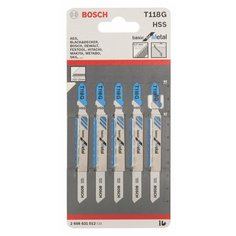 Пилки для лобзика BOSCH, T 118 G, 5 шт.