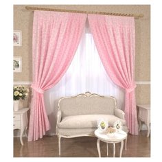 Комплект штор с подхватами 07484 145*260 см штора 2 шт подхват 2 шт. Сирень
