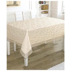Скатерть "KARNA" KDK с гипюром прямоугольная ; Бежевый ; Размер: