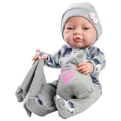 Кукла Paola Reina Бэби с одеяльцем и подушкой-медвежонок, 45 см, 05182