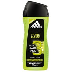 Гель для душа 3 в 1 Adidas Pure game для мужчин, 250 мл
