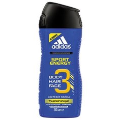 Гель для душа 3 в 1 Adidas Sport energy для мужчин, 250 мл