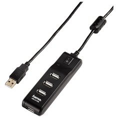 USB-концентратор HAMA Switch (00054590), разъемов: 4, черный