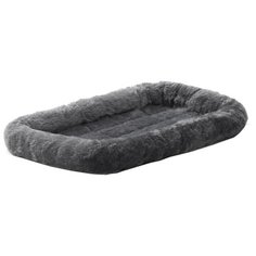 Лежак для собак и кошек Midwest QuietTime Faux Fur Deluxe Bolster 56х33х8 см gray