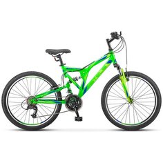 Подростковый горный (MTB) велосипед STELS Mustang V 24 V020 (2021) неоновый/зеленый 16" (требует финальной сборки)