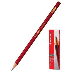 Карандаш ч/гр STABILO SCHWAN HB, корпус красный, 12 шт