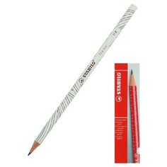 КАРАНДАШ Ч/ГР STABILO FINE LINE HB БЕЛЫЙ/ЗОЛОТОЙ КОРПУС,12 шт