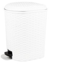 КОНТЕЙНЕР ДЛЯ МУСОРА 12 Л С ПЕДАЛЬЮ "ПЛЕТЕНКА" (БЕЛЫЙ) "АЛЬТЕРНАТИВА" М2347 Alternativa