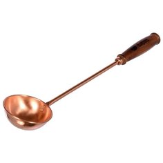 КОВШ ДЛЯ БАНИ И САУНЫ МЕДНЫЙ, РУЧКА 45 СМ ДЕРЕВ. (1/4) "БАННЫЕ ШТУЧКИ" 32030