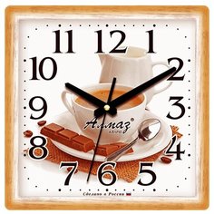 Часы настенные кварцевые Алмаз K17 коричневый/белый