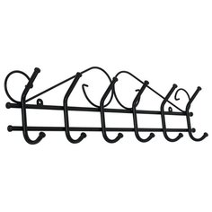 ВЕШАЛКА НАСТЕННАЯ "АЖУР 6" (6 КРЮЧКОВ) 710*80*210 ММ ЧЕРНЫЙ (1/5) ВНА 201Ч ЗМИ