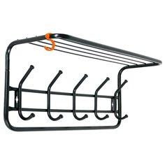 ВЕШАЛКА НАСТЕННАЯ С ПОЛКОЙ (5 КРЮЧКОВ) 615*220*263 ММ ЧЕРНЫЙ (1/2) ВСП 6Ч ЗМИ