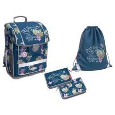 Ученический ранец с пластиковым дном ErichKrause® ErgoLine® 16L Blossom с наполнением