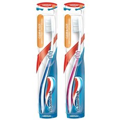 Зубная щетка Aquafresh Clean and Flex, розовый/синий, 2 уп.