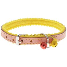 Ошейник КАСКАД Classic на синтепоне с бубенчиками 28 см розовый