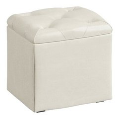 Пуфик с ящиком для хранения ТриЯ Тип 4 искусственная кожа кремовый Triya